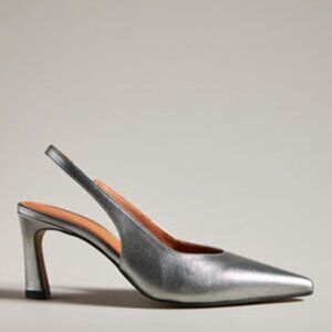 By Anthropologie Slingback Pumps – Silver – Size US 9–9.5 / EU 40